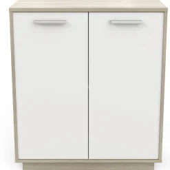Ablageschrank Leontien 2 Flügeltüren-Kronberg Eiche/Mattweiß