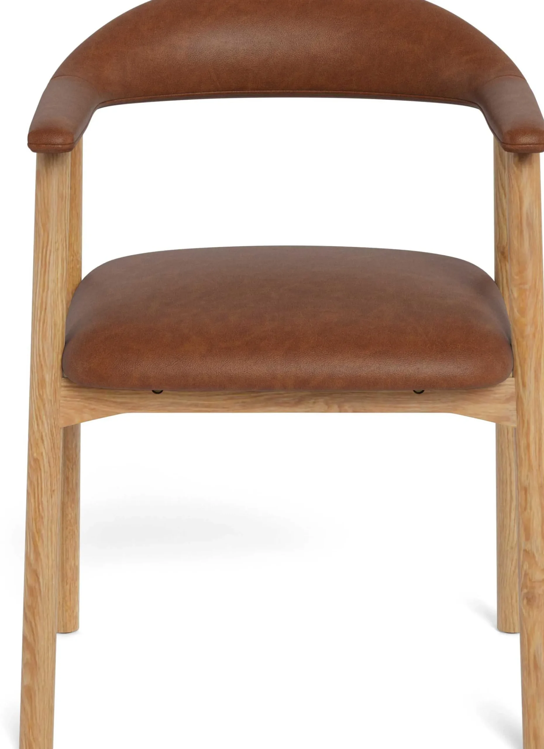 Emob Addi Esszimmerstuhl mit Armlehne in PU Retro Brandy 691B FR, Untergestell Eiche