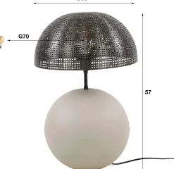 Emob Adebayor Tischleuchte | Ø31 x 57 cm | Design Naturgrau