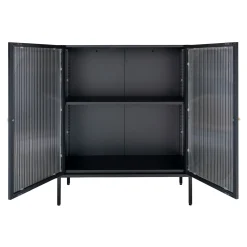 Adelaide Schwarzer Vitrinenschrank 90x35x110 cm