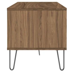 Aelan TV-Schrank 1 Flügeltür und 2 offene Fächer Walnuss/hellbeige
