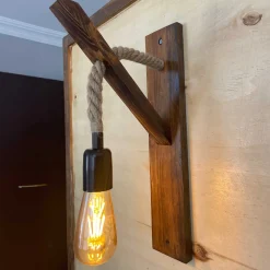Emob Ahşap Wandleuchte | 100 % MASSIVE KIEFER | Walnuss