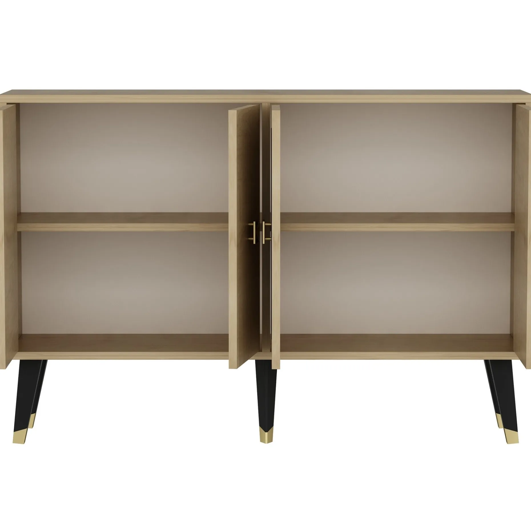 Ahart Konsole | 100 % MELAMIN | Saphir-Eiche, Gold