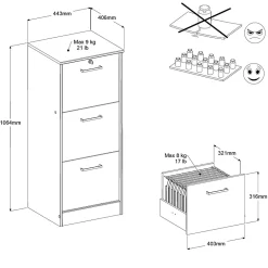 Aktenschrank Ludik mit Verschluss - Eiche