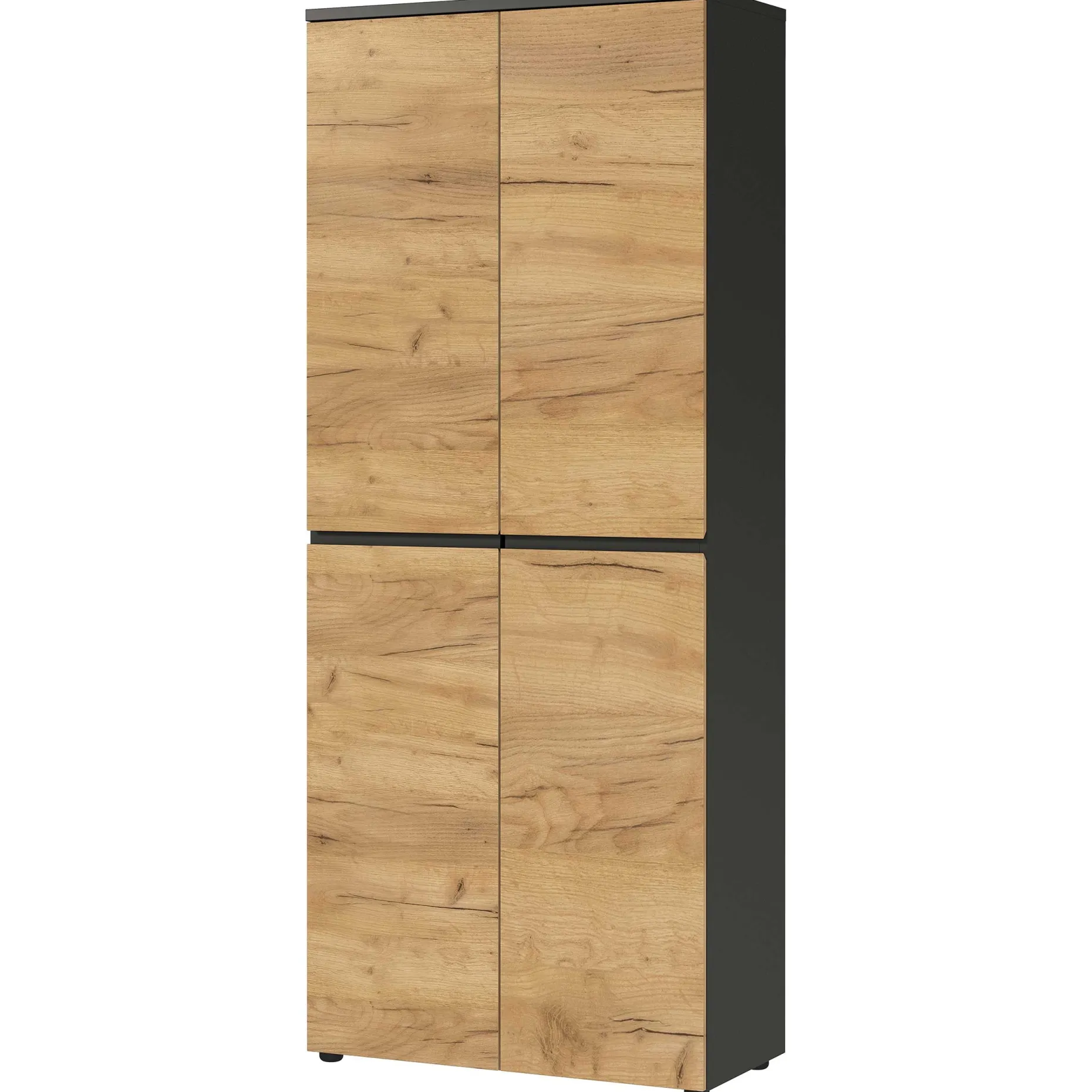Aktenschrank Miguel mit 2 Türen und 4 Einlegeböden - Anthrazit/Eiche