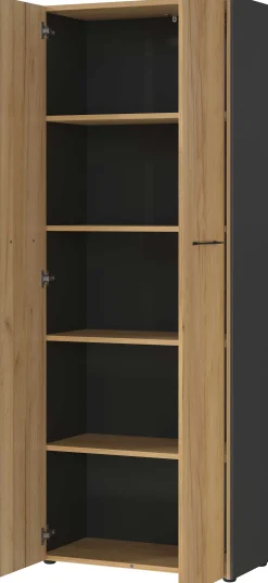Aktenschrank Robert 196 cm 2 Türen - Anthrazit/Eiche