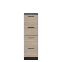 Aktenschrank Sil-138cm-4 Schubladen-schwarz/schick