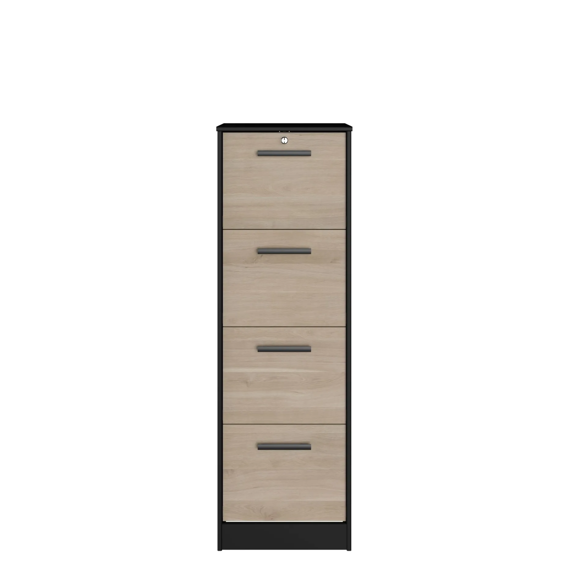Aktenschrank Sil-138cm-4 Schubladen-schwarz/schick