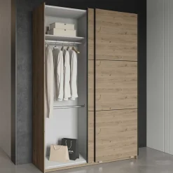 Alhambra Kleiderschrank - 148x60x223,70 cm - Braun/ Spanplatte