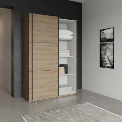 Alhambra Kleiderschrank - 148x60x223,70 cm - Braun/ Spanplatte