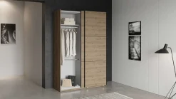 Alhambra Kleiderschrank - 148x60x223,70 cm - Braun/ Spanplatte