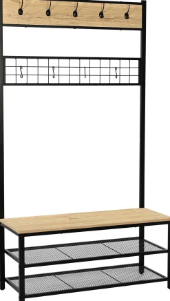 Alizee Kleiderschrank - 100x40x180cm - Eiche Dekor/schwarz