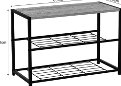Alizee Schuhbank - 63x30x43cm - Eiche Dekor/schwarz