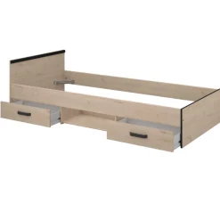 Kinder Parisot AlmaKinderzimmer : Bett 90x200cm, Nachttisch, Kommode - Eiche Dekor