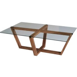 Emob Amalfi Couchtisch | GEHÄRTETES GLAS | Walnuss