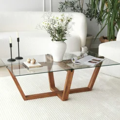 Emob Amalfi Couchtisch | GEHÄRTETES GLAS | Walnuss