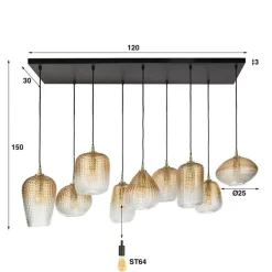 Emob Ambrioso Hängeleuchte 120 cm-Amber