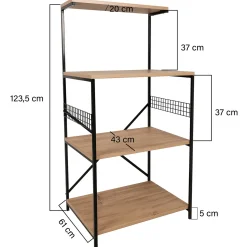 Anemon Mehrzweckschrank | 100 % MELAMIN | Schwarz, Kiefer