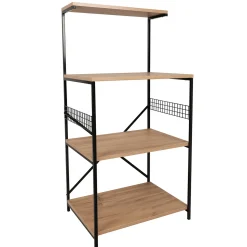 Anemon Mehrzweckschrank | 100 % MELAMIN | Schwarz, Kiefer