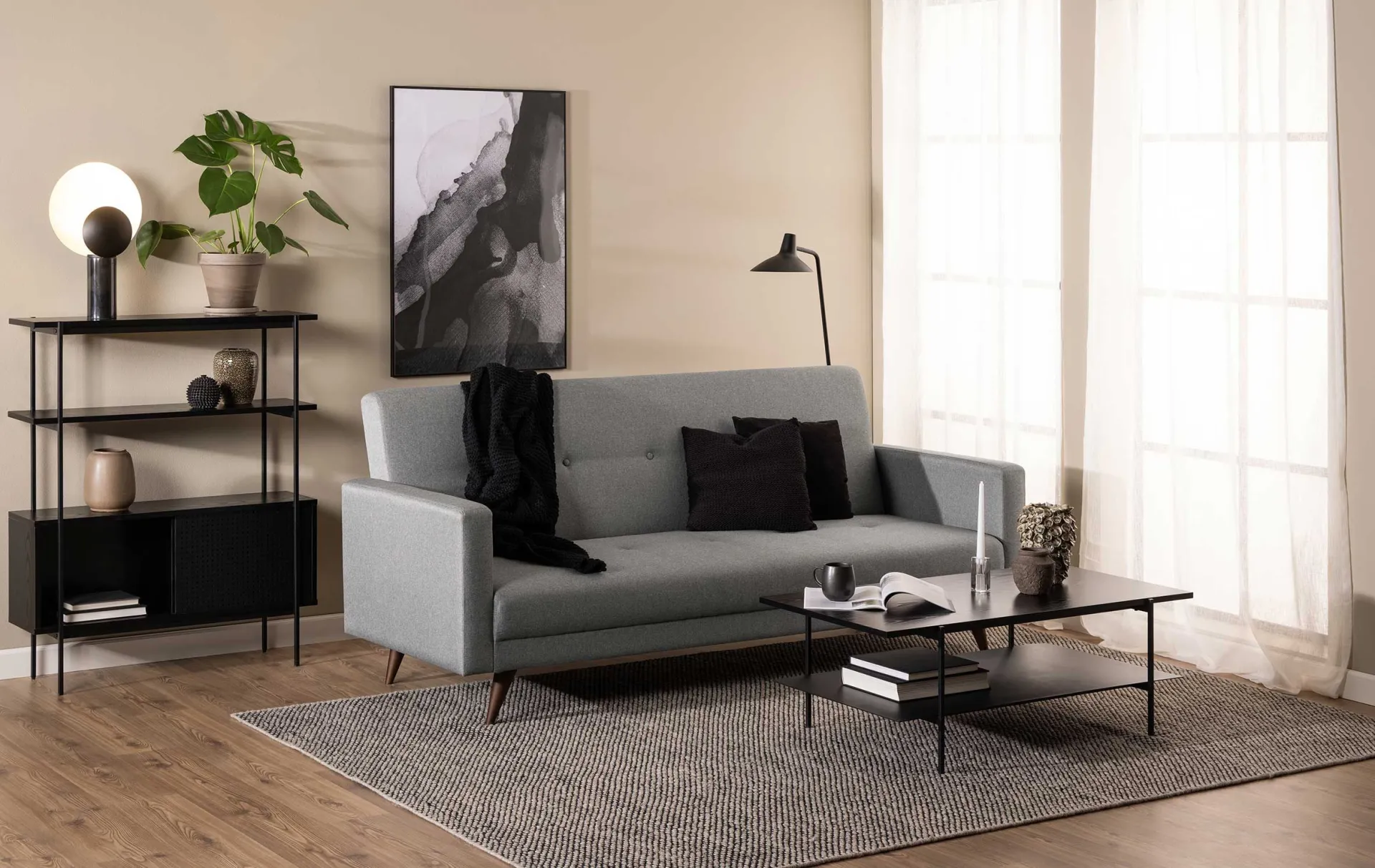 Emob Angus Rechteckiger Couchtisch - Esche Melamin | 115x60x40cm