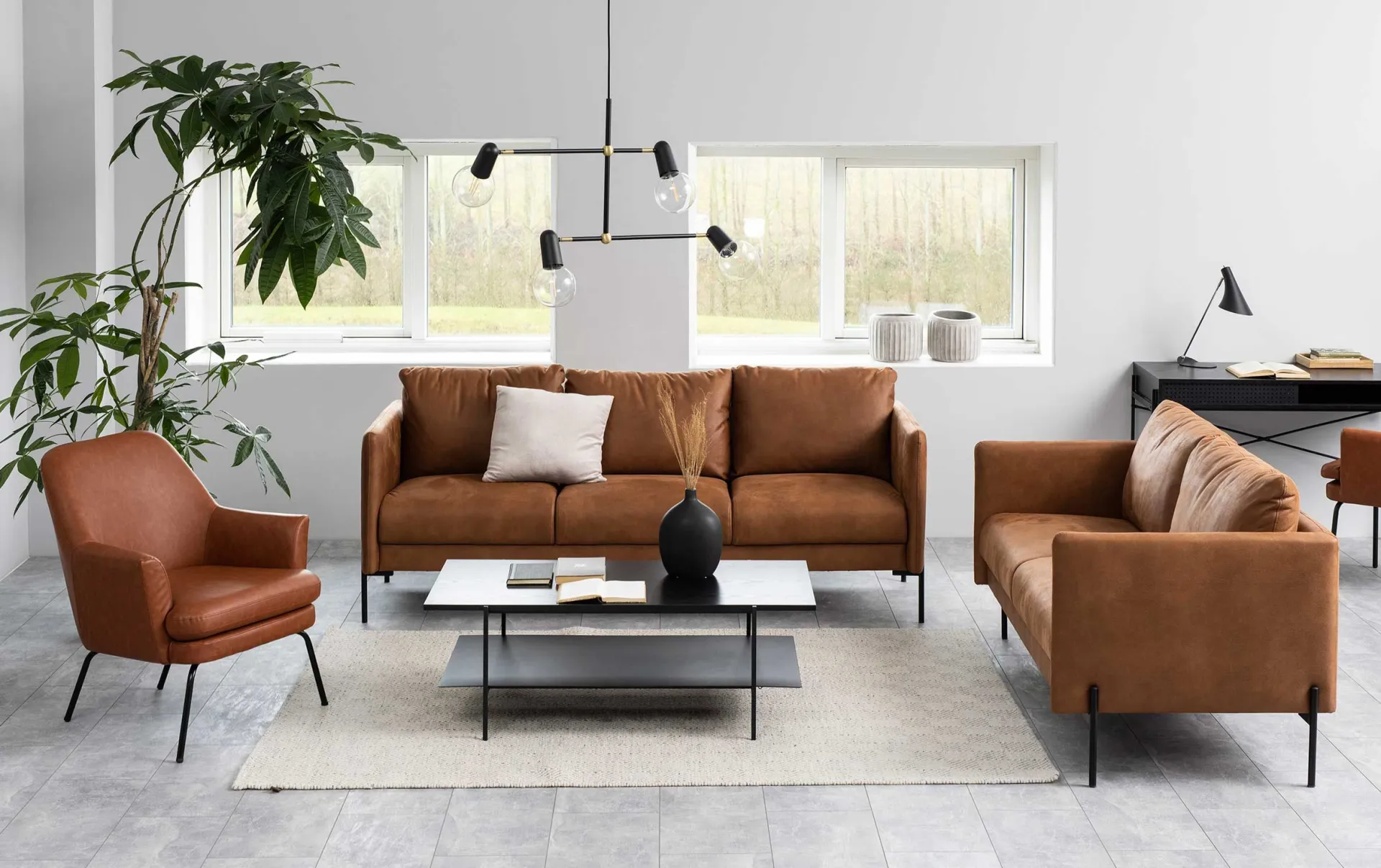 Emob Angus Rechteckiger Couchtisch - Esche Melamin | 115x60x40cm