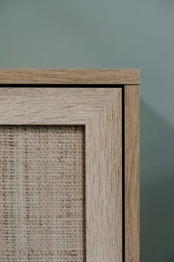 Anrichte Bilal 150cm 3 Türen - Eiche/rafia