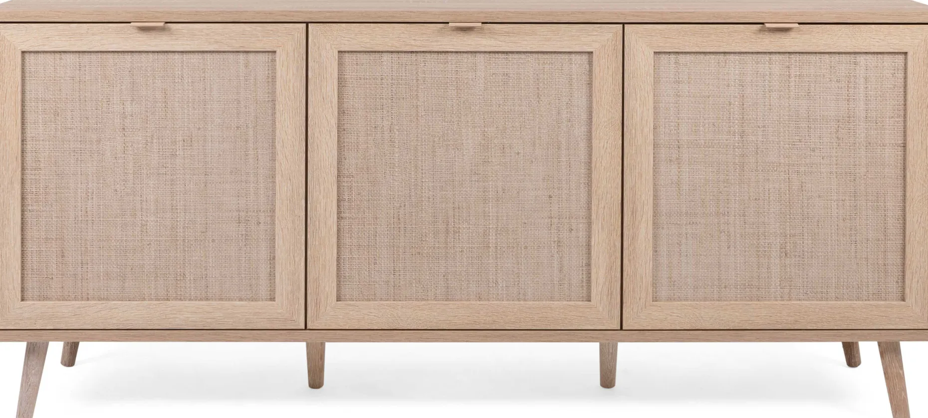 Anrichte Bilal 150cm 3 Türen - Eiche/rafia