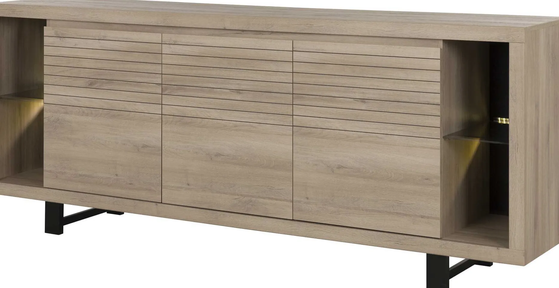 Anrichte Clive 220cm - Eiche/schwarz