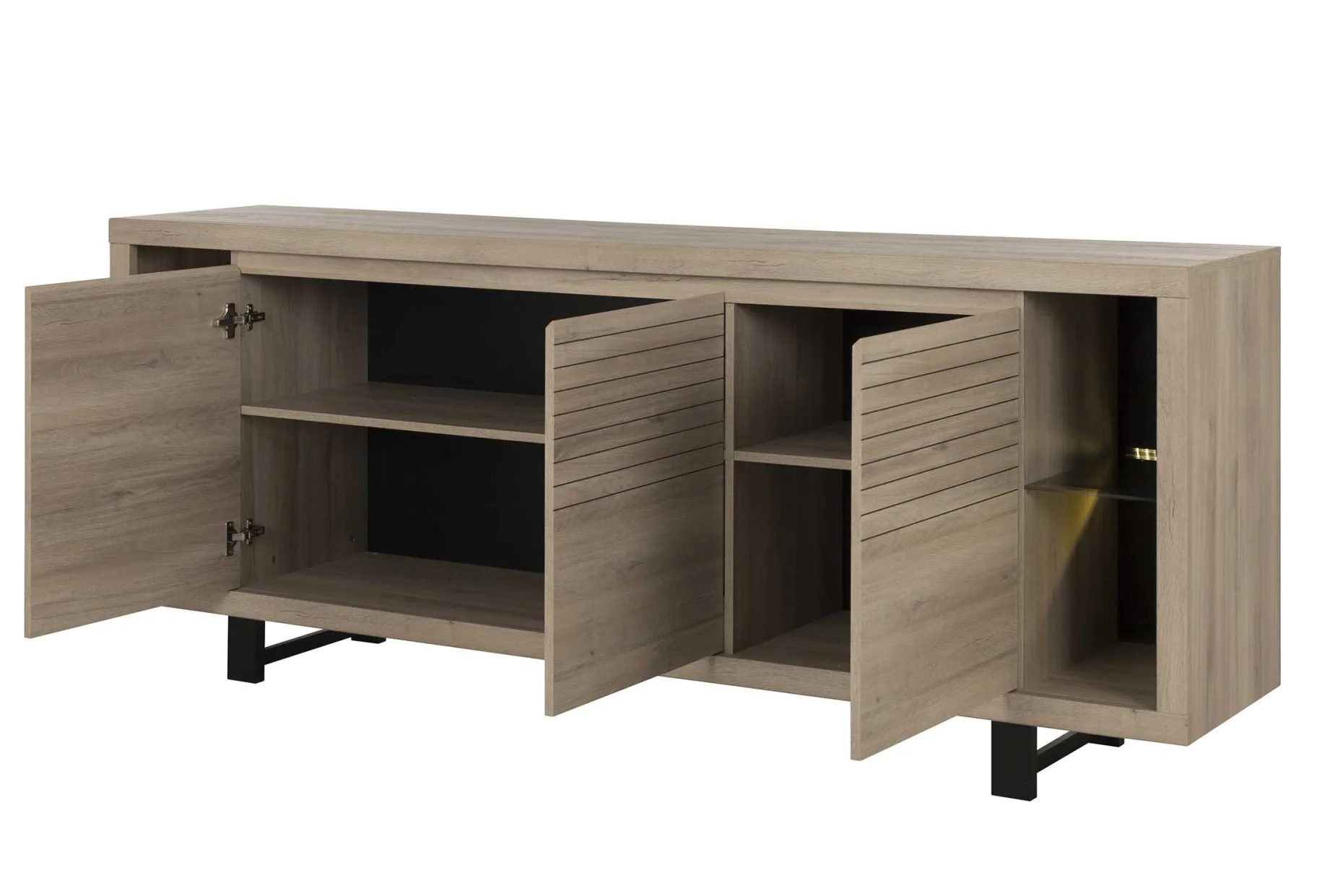 Anrichte Clive 220cm - Eiche/schwarz