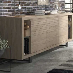 Anrichte Clive 220cm - Eiche/schwarz