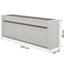 Anrichte Marceau | 220 x 48 x 88 cm | Helvezia Oak Design