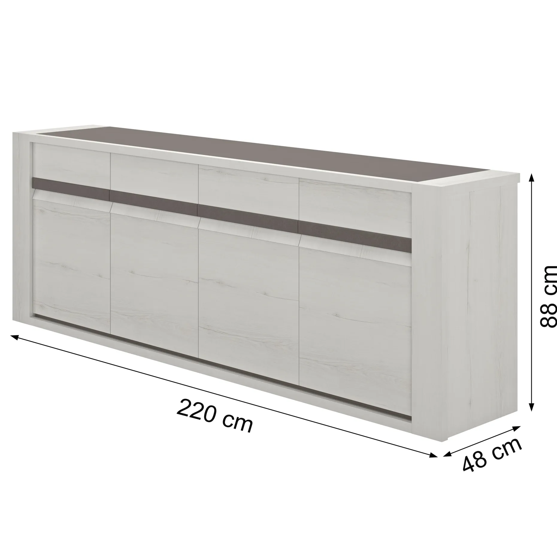 Anrichte Marceau | 220 x 48 x 88 cm | Helvezia Oak Design