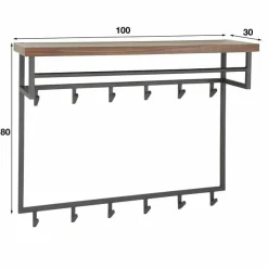 Emob Antoinette Wandgarderobe 12 haken-Saja nussbaum