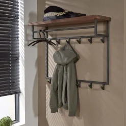 Emob Antoinette Wandgarderobe 12 haken-Saja nussbaum