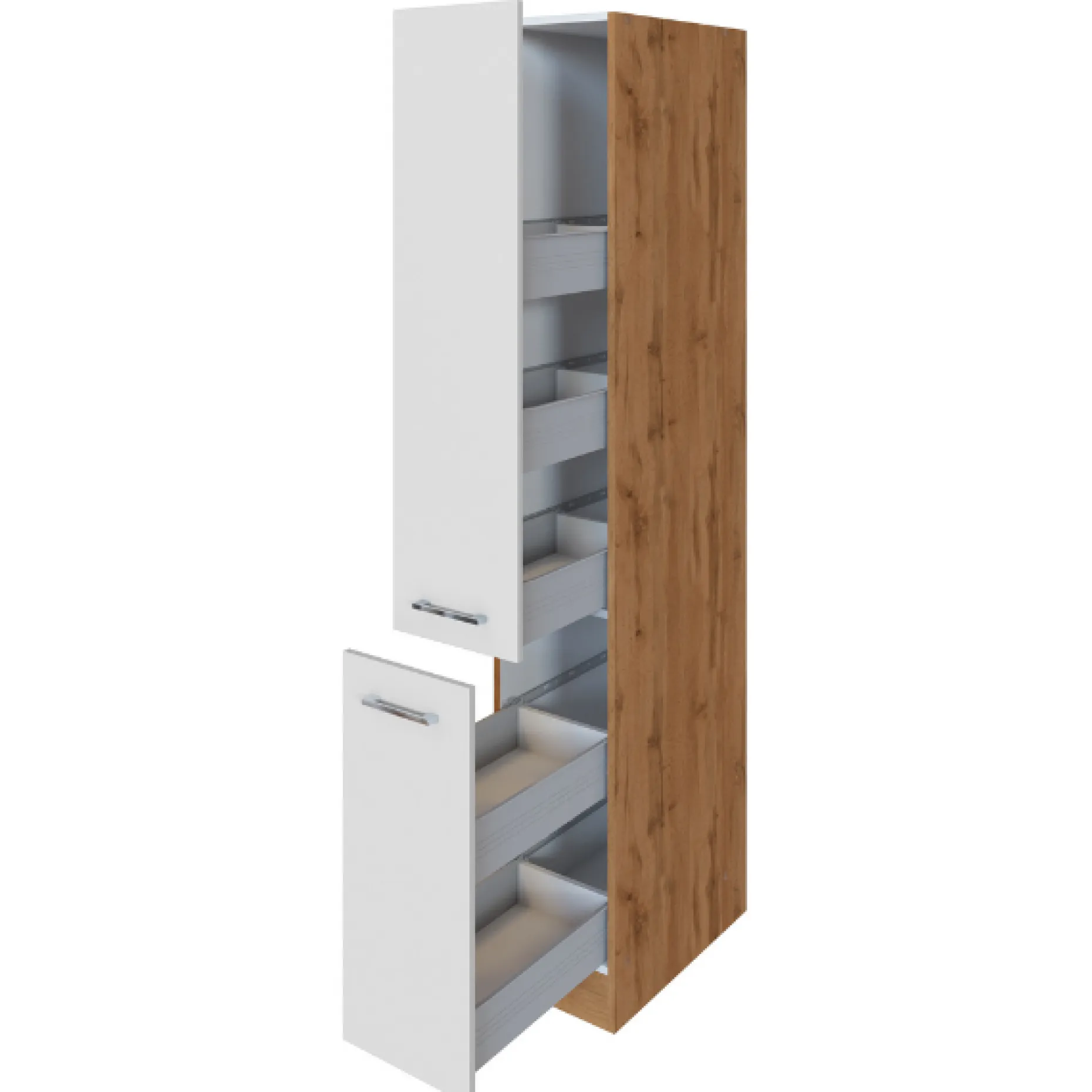 Apothekerschrank Sorrella 30cm 2 Schubladen - weiß/Eiche