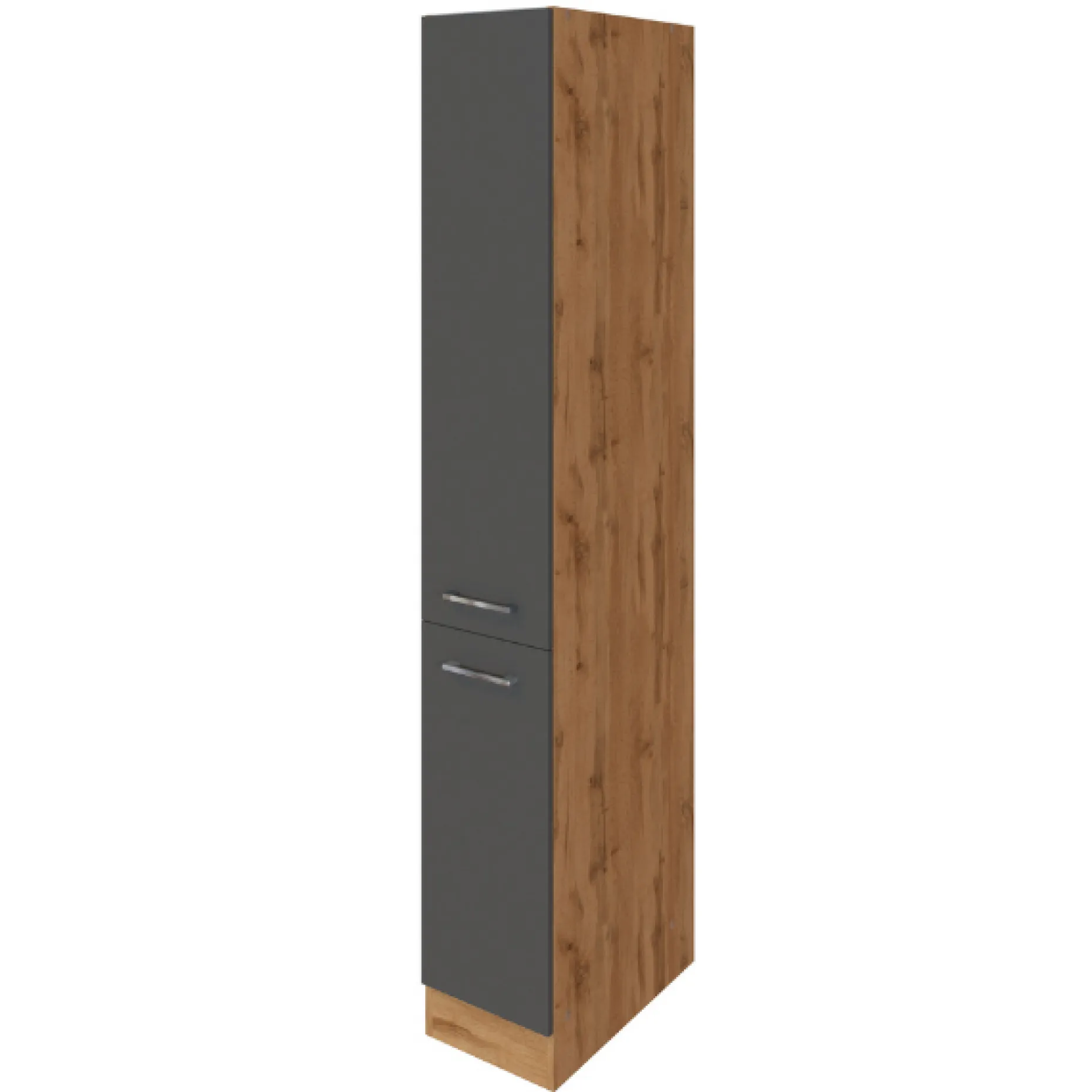 Apotheker Sorrella 30cm 2 Schubladen - Anthrazit/Eiche