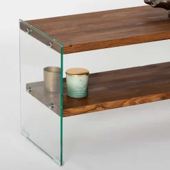 Aqua TV TV-Ständer | GEHÄRTETES GLAS | Natürlich