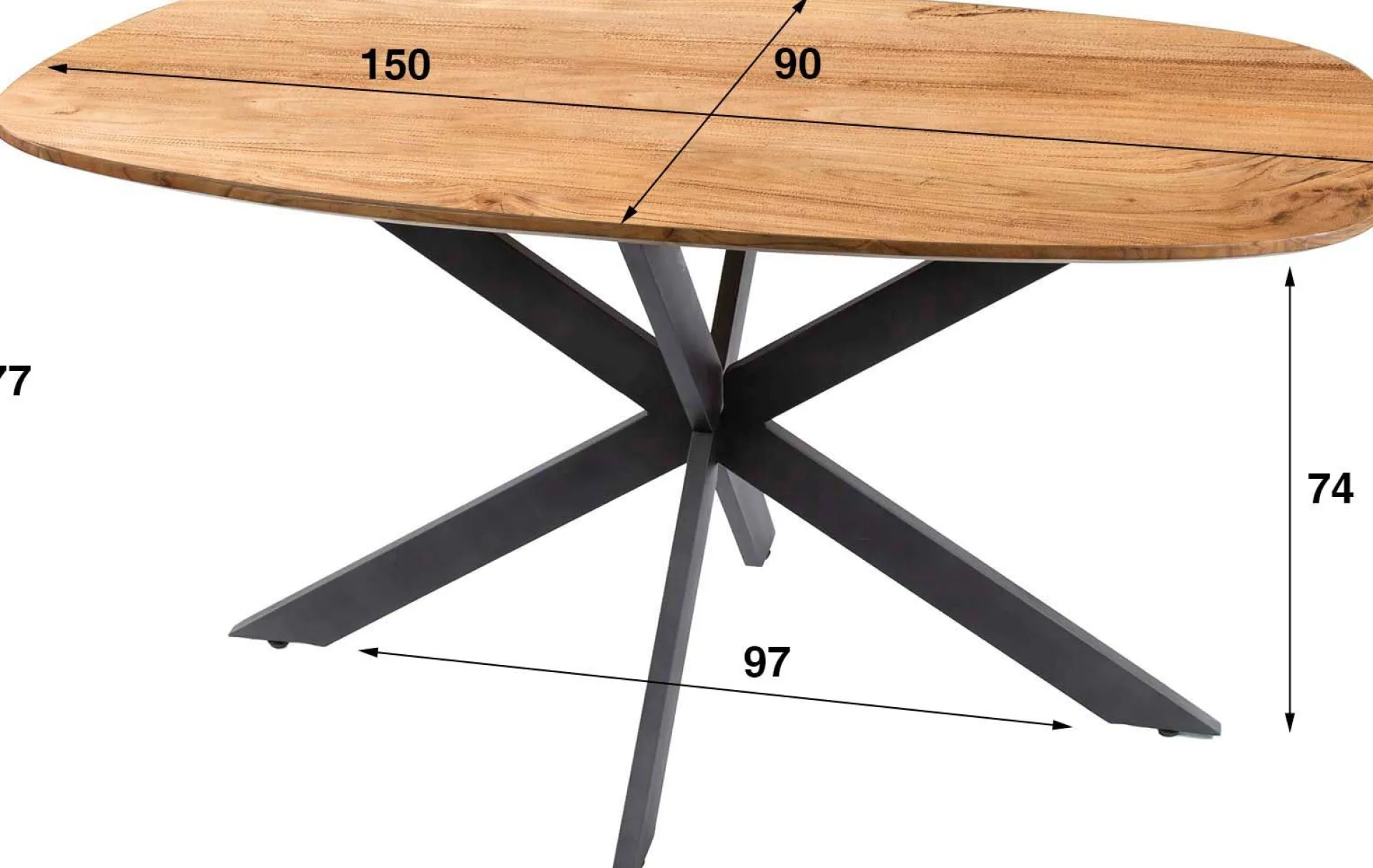 Emob Arhus Massiv 150 cm Esstisch - Akazienholz