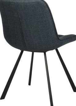 Rousseau Ariba Dunkeler Stoffstuhl mit Metallfüßen | 80 x 51 x 61 cm