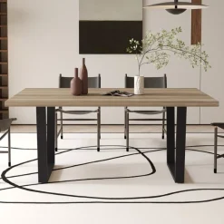 Rousseau Armin 180cm Mango Dekotisch mit Metallfüßen - H75 x B180 x T90 cm