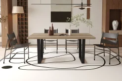 Rousseau Armin 180cm Mango Dekotisch mit Metallfüßen - H75 x B180 x T90 cm