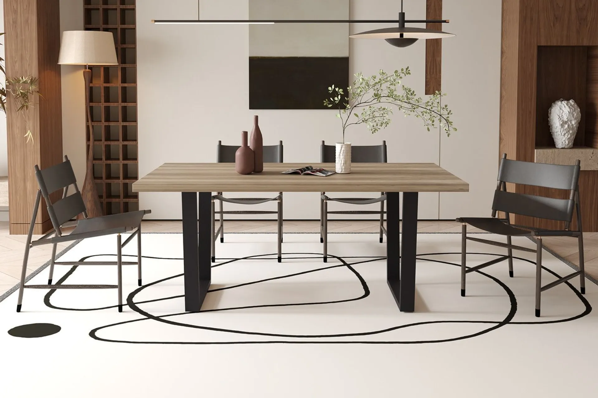 Rousseau Armin 180cm Mango Dekotisch mit Metallfüßen - H75 x B180 x T90 cm