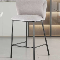 Rousseau Arthur" farbener Stoff-Thekenstuhl | Metallbeine | 88.5x53x50.5cm