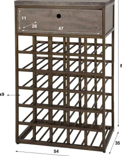 Artisan Ferro Weinschrank mit Schublade in Antique Bronze