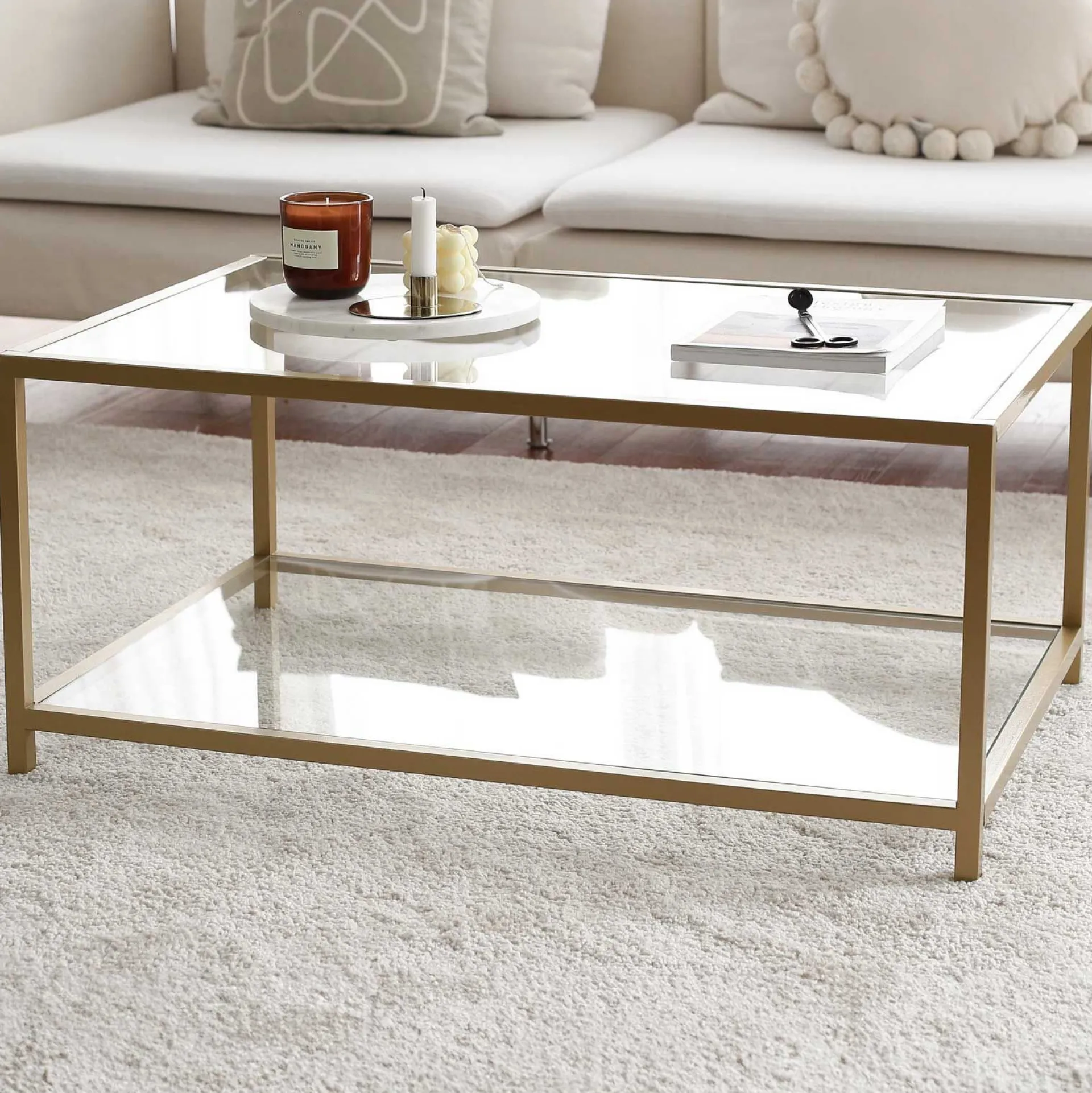 Emob Astro Couchtisch | METALLRAHMEN | Gold