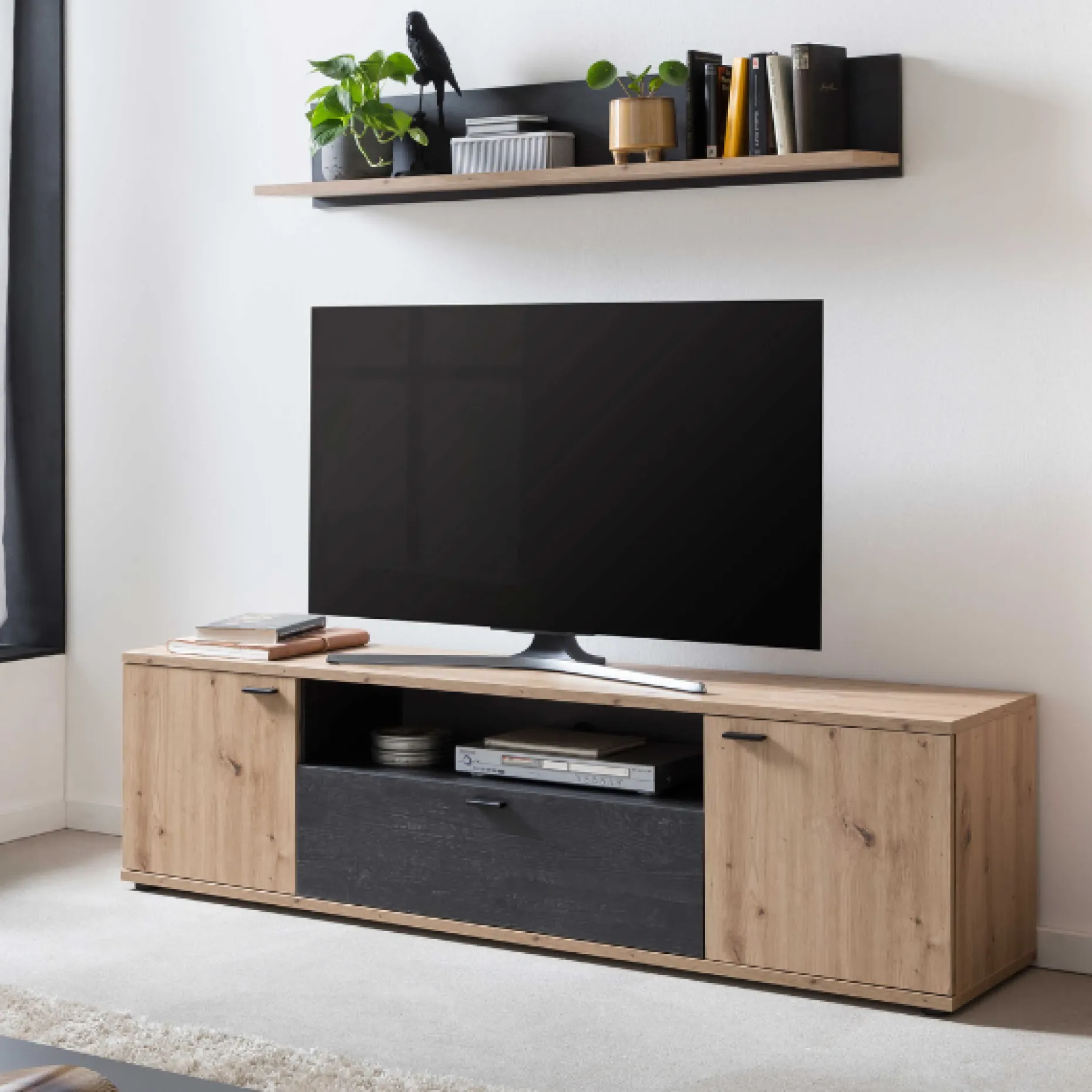 Atnalta TV-Schrank 180x40 cm-Handwerklich/gebranntes Holz
