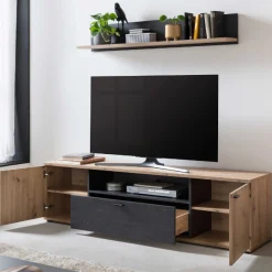 Atnalta TV-Schrank 180x40 cm-Handwerklich/gebranntes Holz