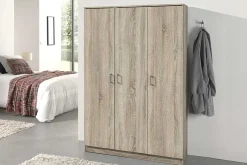 Aufbewahrungsschrank Ray 120cm mit 3 Türen und 4 Einlegeböden - Sonoma Eiche
