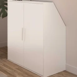Aufbewahrungsschrank Under | mit Kleiderstange | 91,3 x 50 x 110 cm | weiß