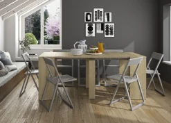 Gautier - Diagone Ausziehbare Konsole Di María | 58 x 90 x 77 cm | Eiche Silva Design
